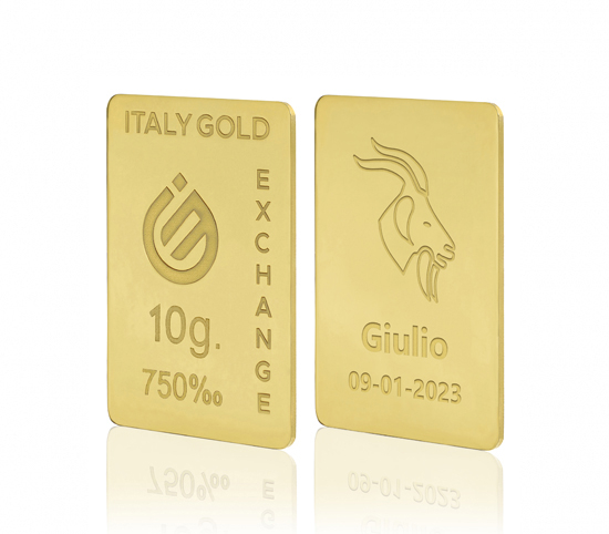 Lingotto Oro segno zodiacale Capricorno 18 Kt da 10 gr. IGE GOLD
